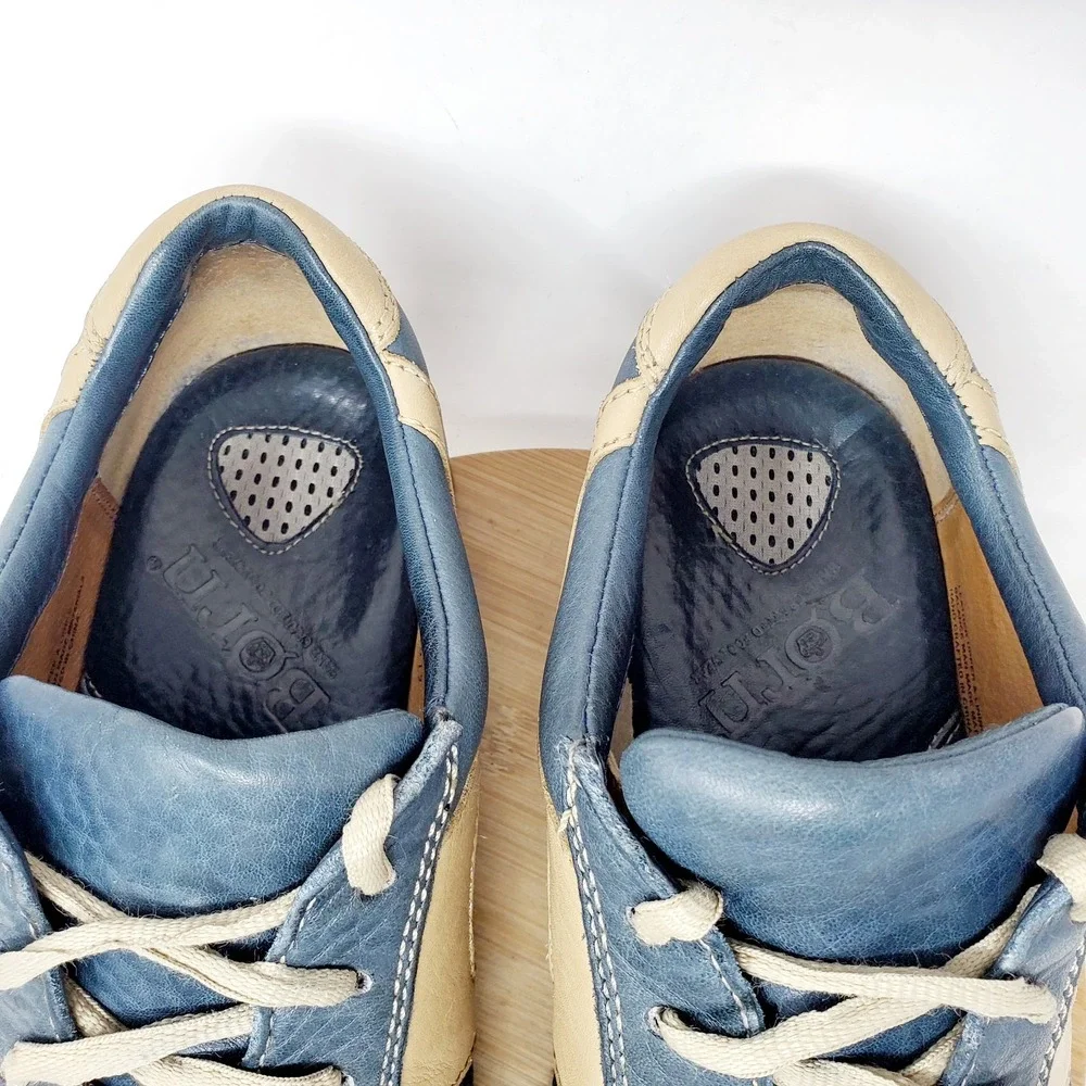 Born Shoes Mens 11 Euro Retro Bowling Distressed Blue Leather Pelotas Sneaker